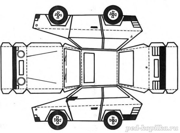 Макет развертка автомобиля