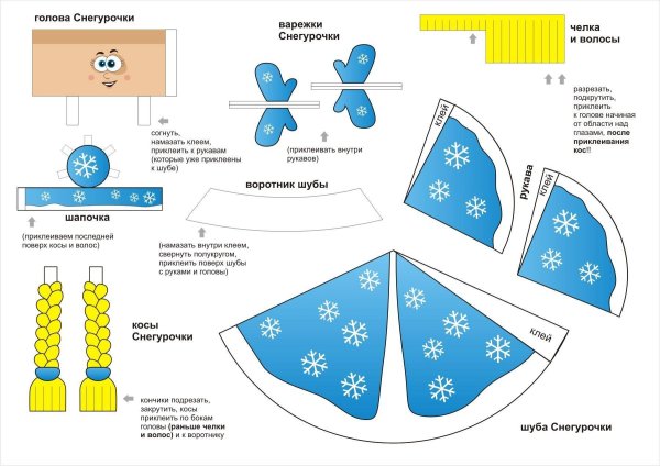 Как сделать из бумаги Деда Мороза и снегурочку