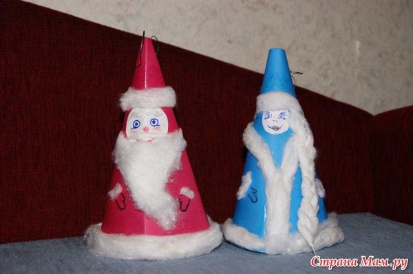 Новогодние поделки дед Мороз и Снегурочка