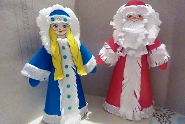 Дед Мороз и Снегурочка своими руками поделки