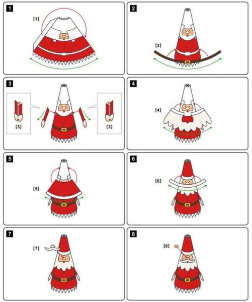 Конструирование из бумаги дед Мороз