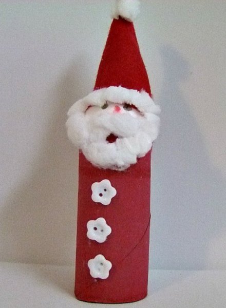 Дед Мороз из втулки от туалетной бумаги