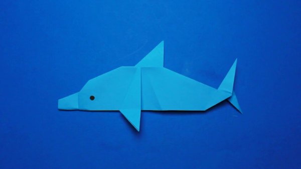 Дельфин оригами для детей
