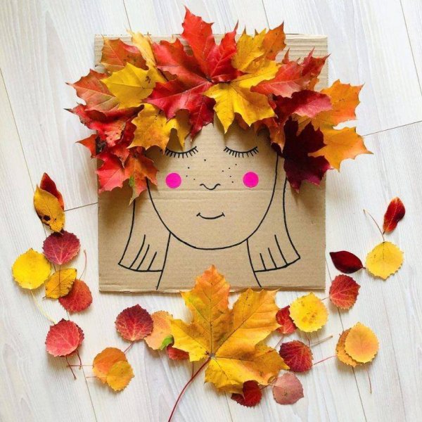 Осенняя поделка с фотографией ребенка