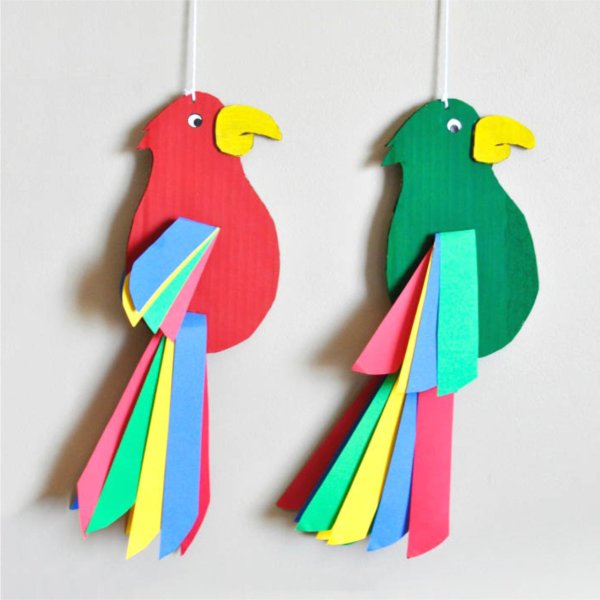 Поделки для попугая из цветной бумаги