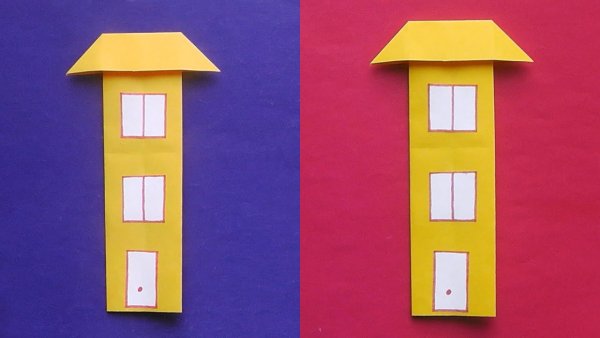 Многоэтажный дом из бумаги оригами
