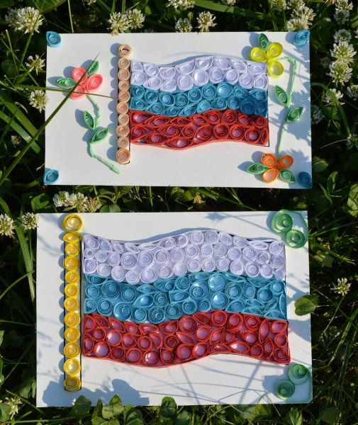 Поделки флаг россии из цветной бумаги