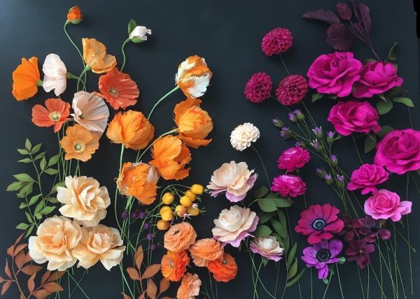 Цветы из флористической бумаги