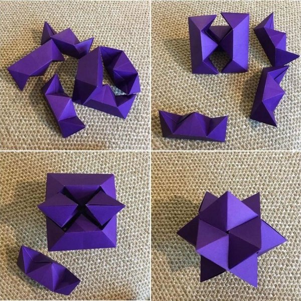 Оригами из бумажных квадратиков