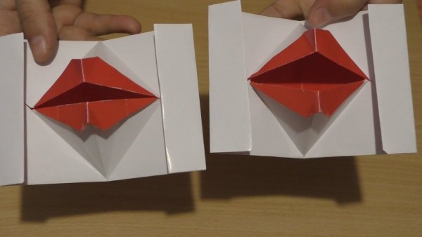Открытка губы оригами
