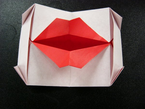 Оригами губы схема