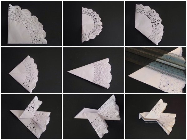 Поделки из ажурных бумажных салфеток