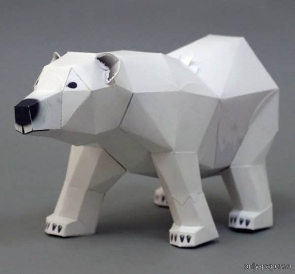 Паперкрафт белый медведь