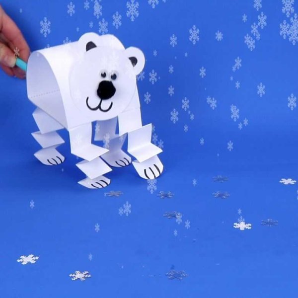 Поделки из белой бумаги белый медведь