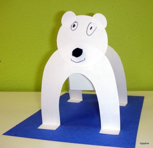 Медвежонок поделка из бумаги для детей