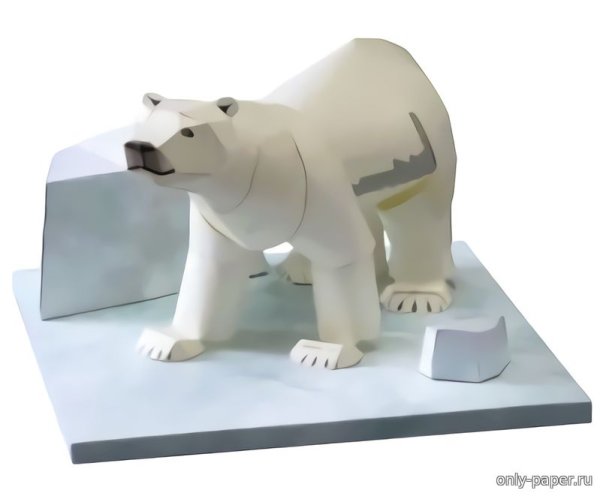 Объемный белый медведь