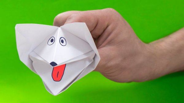 Голова собачки оригами