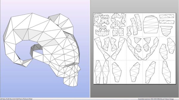 Паперкрафт 3д маска схемы
