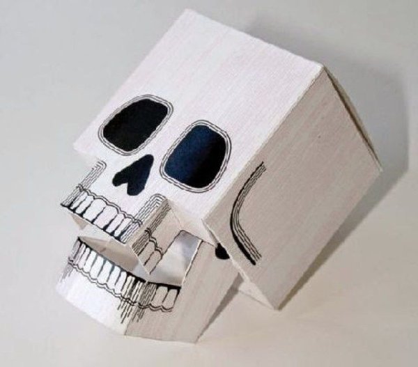 Объемный череп из бумаги