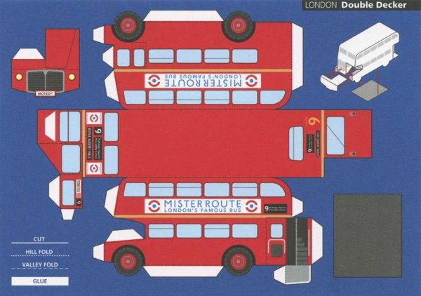 Двухэтажный автобус макет