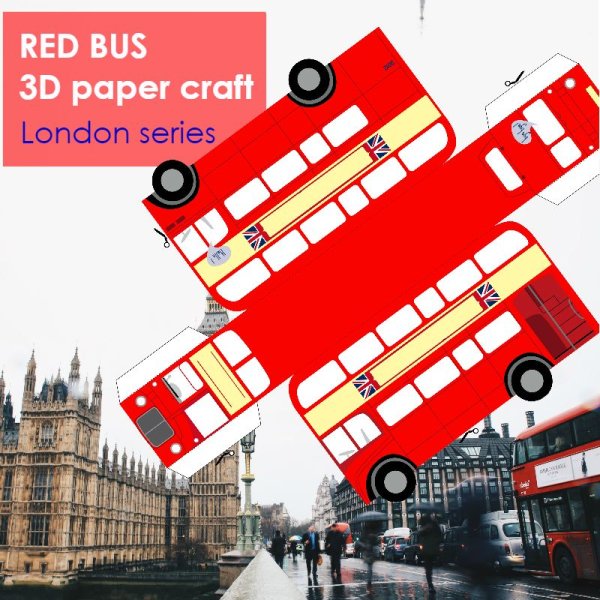 Лондонский автобус из бумаги