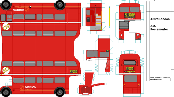 Лондон двухэтажный автобус из бумаги схема