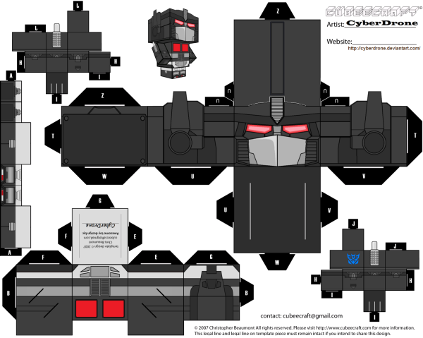 Трансформеры паперкрафт Мегатрон