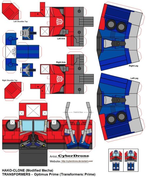 Transformers Papercraft Optimus Prime