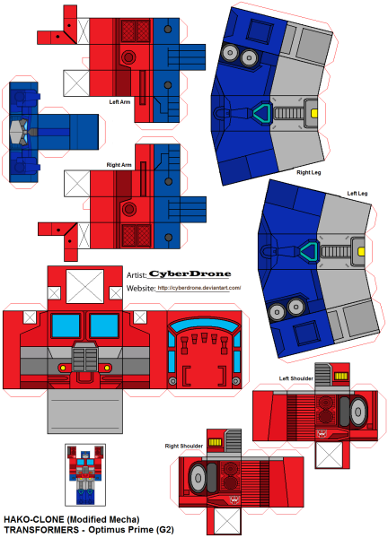 Паперкрафт трансформеры Прайм