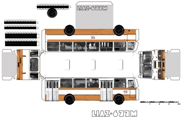 Развертка автобус ЛИАЗ 677