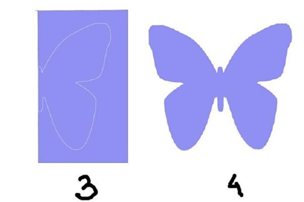 Бабочка из цветного картона