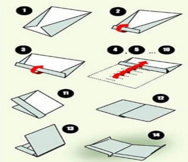 Схема самолетика из бумаги