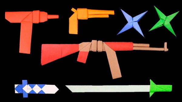 Оригами оружие Двухклинковый меч