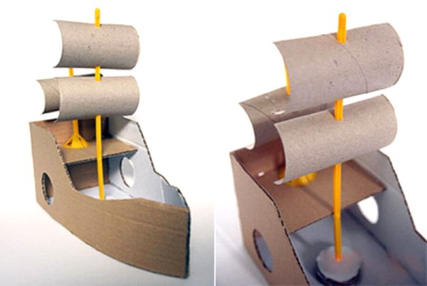 Поделка корабль из картона