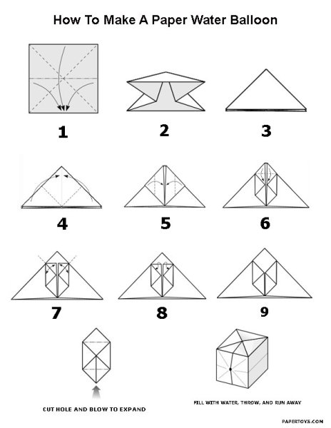 Оригами бомбочка из бумаги схемы