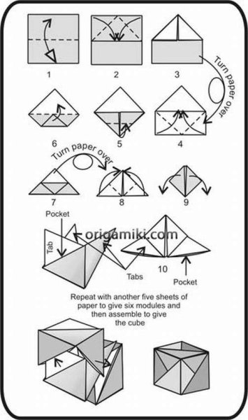 Оригами куб трансформер схема