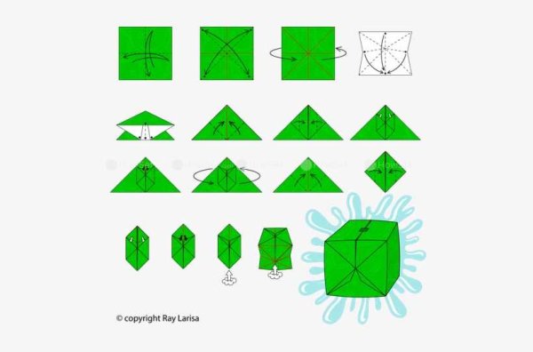Оригами водяная бомбочка схема