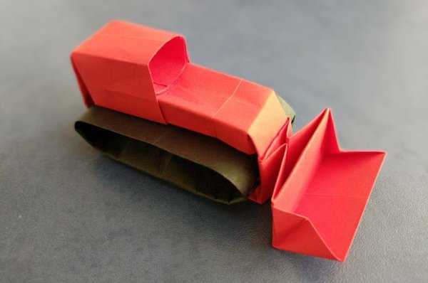 Оригами бульдозер