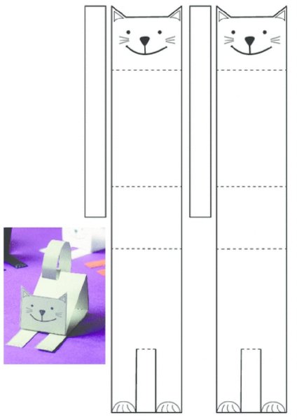 Поделка из бумаги кошка для детей