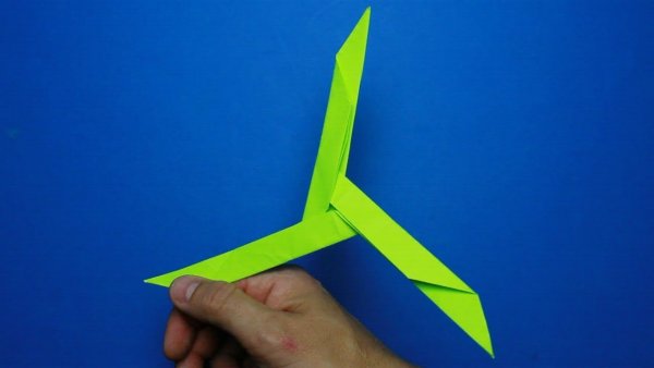 Оригами оружие Бумеранг