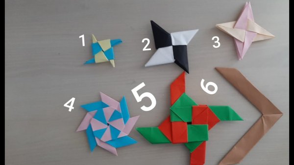 Оригами оружие Бумеранг из бумаги