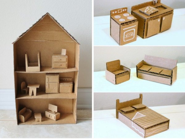 Кукольная мебель из картона