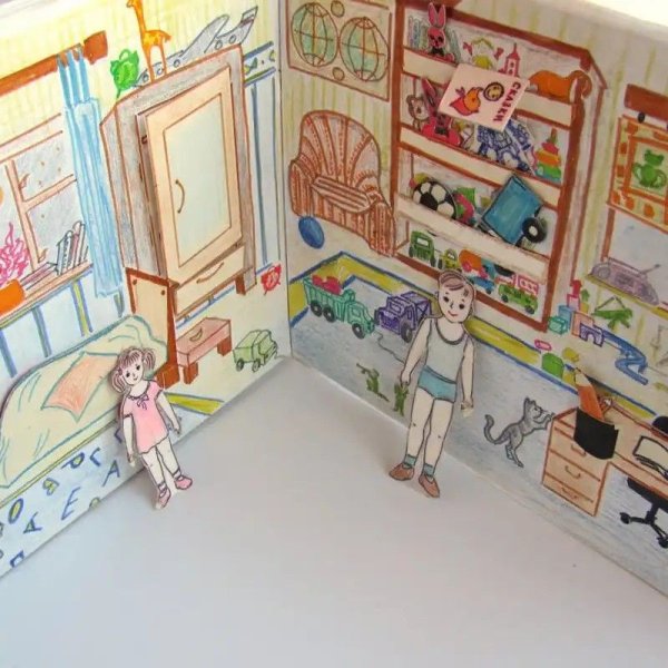 Бумажный дом для кукол