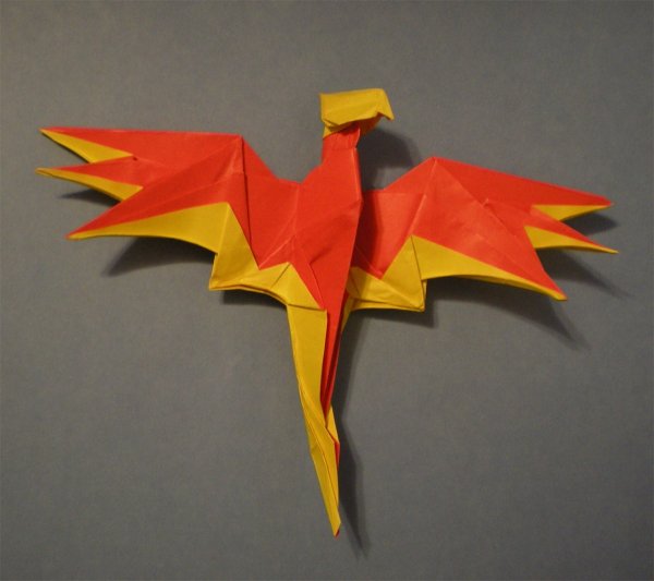 Оригами птица Феникс
