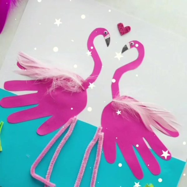 Фламинго ладошкой