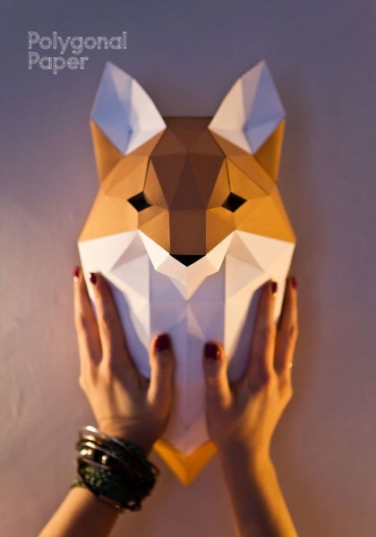 Fox head паперкрафт