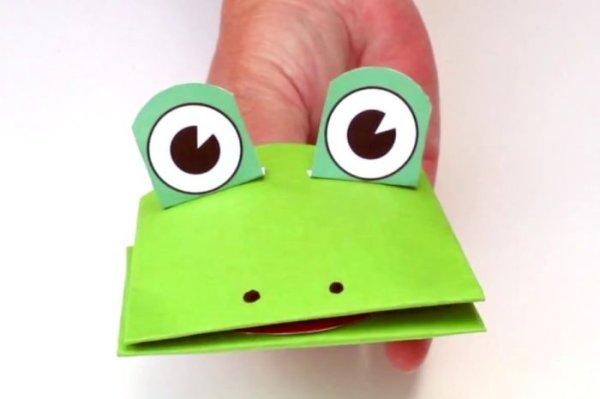 Голова лягушки из бумаги