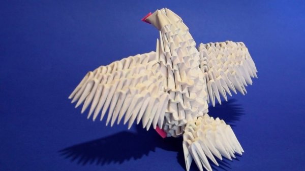 Птица из модулей оригами