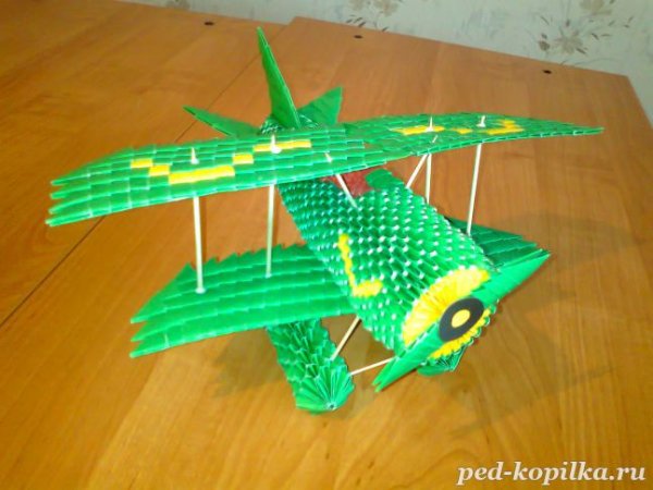 Модульное оригами самолет военный