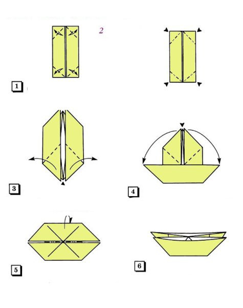 Сложные базовые формы оригами катамаран